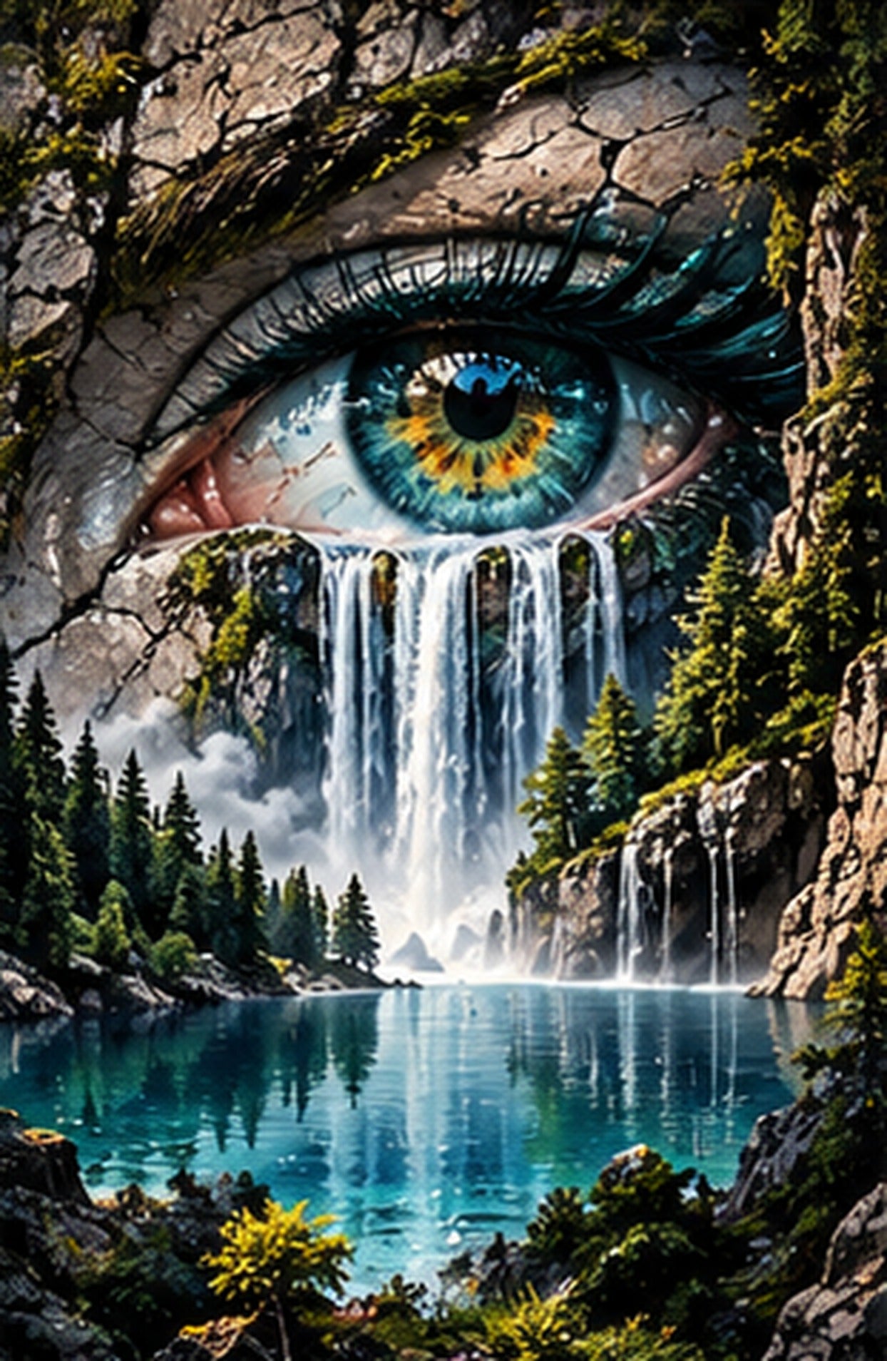 Tablou decorativ - Ochiul de Piatra si Muschi