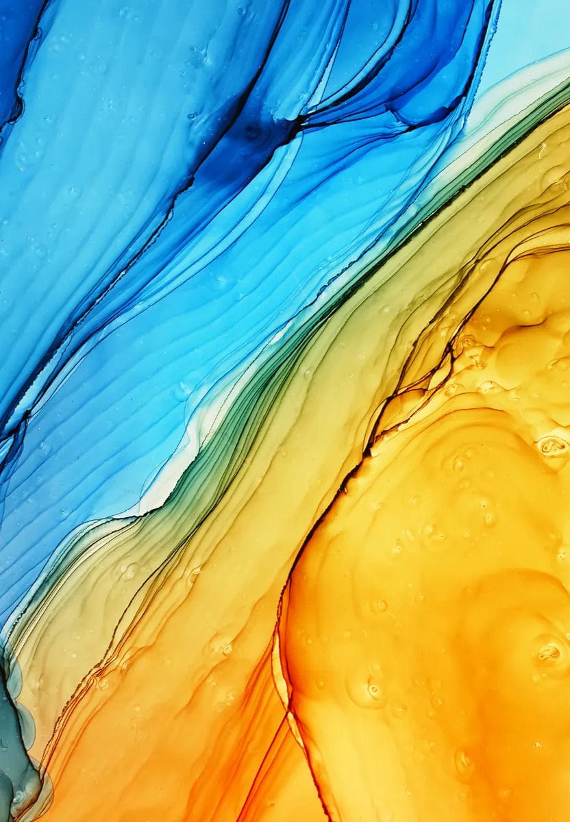 Tablou Canvas - Pelicular Abstract Nuanţe Galben-Portocaliu-Albastru