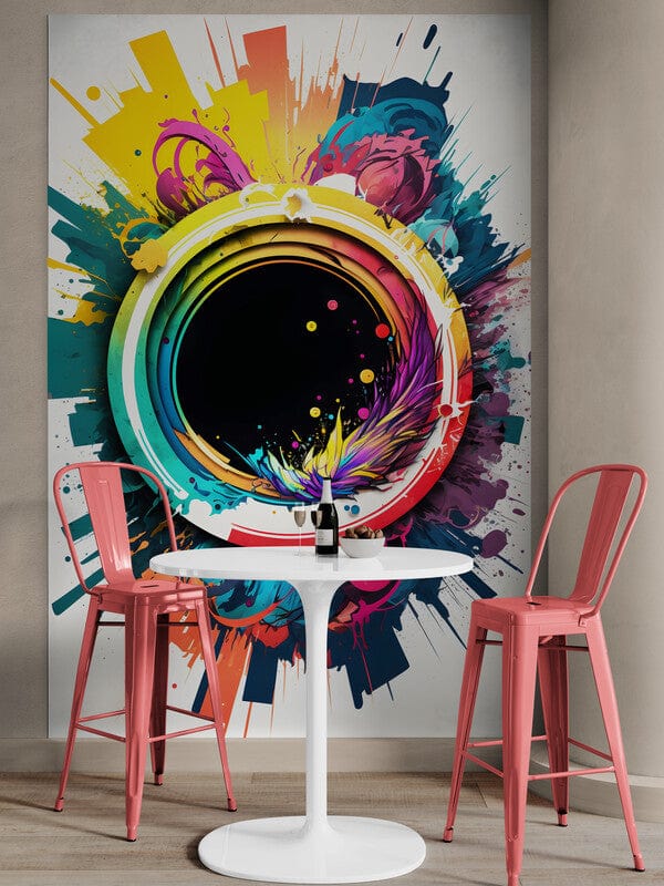 Tapet textil 1,5 X 2 m "Abstract in cerc"