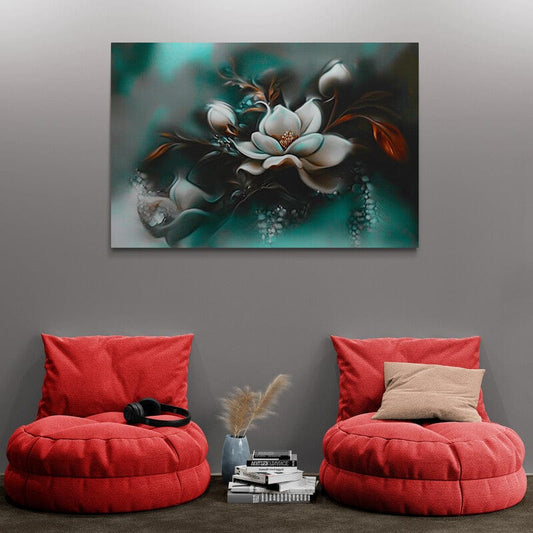 Tablou Canvas - Floare Alba 3D