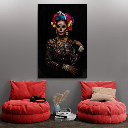 Tablou Canvas - Femeie Pictata Multicolor