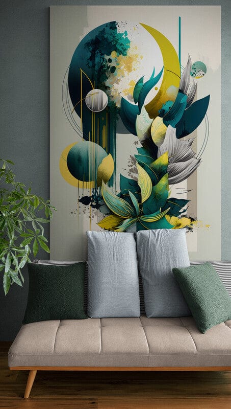 Tapet textil 1,5 X 2 m "Abstract turcoaz"