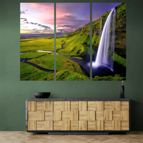 Set 3 Tablouri canvas tip puzzle - Cascada - Zibo.ro