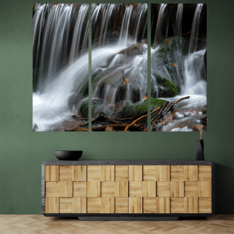Set 3 Tablouri canvas tip puzzle - Cascada superba - Zibo.ro