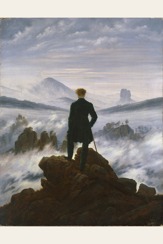 Tablou decorativ - Calatorul deasupra marii de ceata (dupa Caspar David Friedrich)