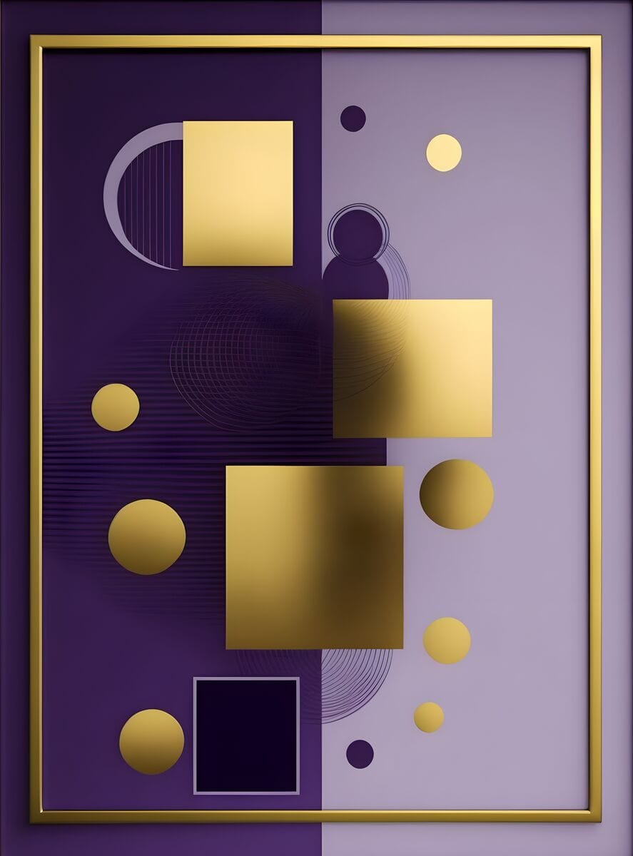 Tablou canvas - Abstract in patrate gold - Cameradevis.ro