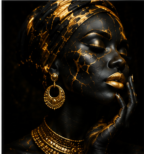 Tablou decorativ Africana cu Par Impletit, portret feminin