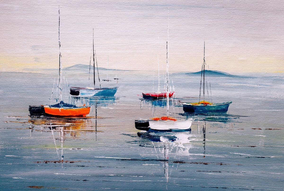 Tablou canvas - Barci parasind golful - Cameradevis.ro