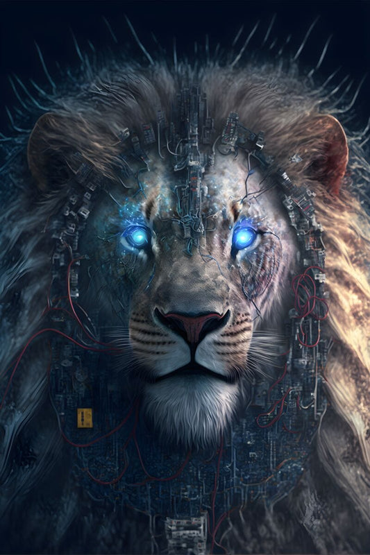 Tablou canvas - Blue eyes lion - Cameradevis.ro