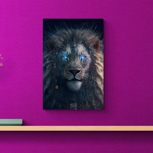 Tablou canvas - Blue eyes lion - Cameradevis.ro