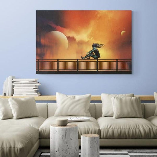 Tablou canvas - Fata pe balustrada - Cameradevis.ro