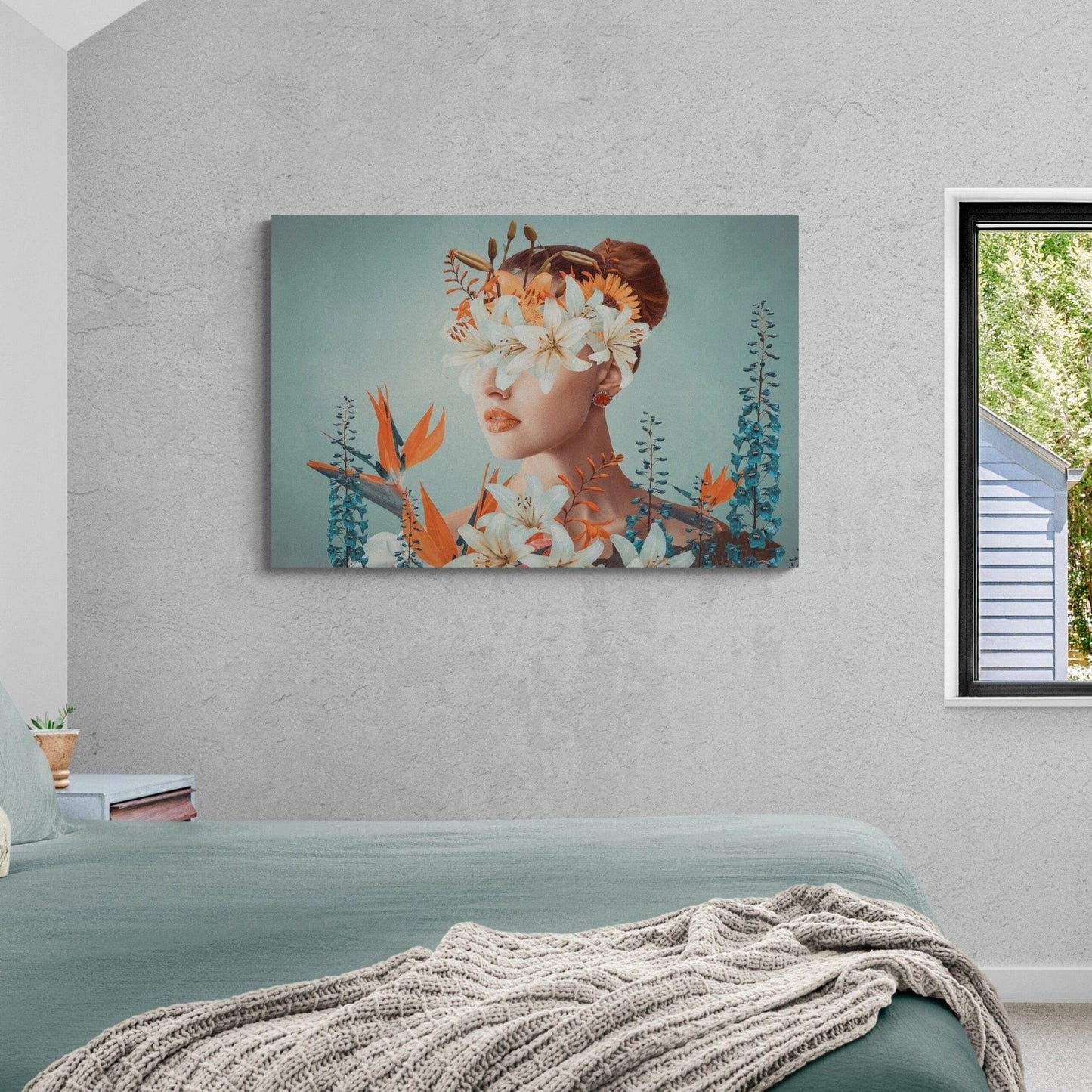 Tablou canvas - Femeie inconjurata de flori - Cameradevis.ro