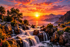 Tablou decorativ - Cascada Apusului