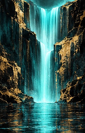 Tablou decorativ - Cascada turcoaz stralucitoare