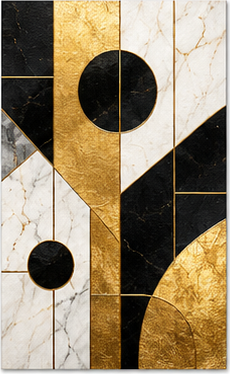 Tablou decorativ Compozitie Geometrica Aurie