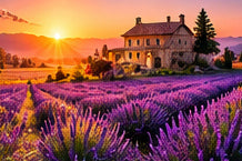 Tablou decorativ - Lavanda la Apus