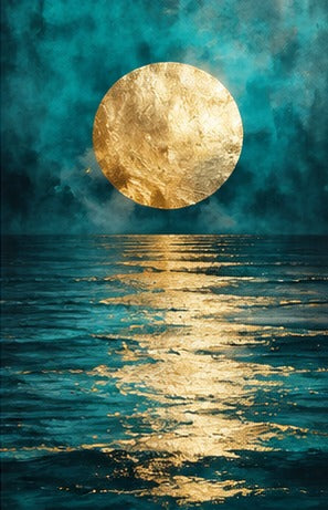 Tablou decorativ - Luna de aur pe mare