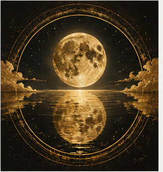 Tablou decorativ Oglinda Lunii, luna plina reflectata in apa