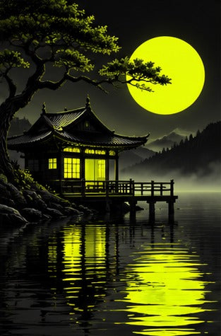Tablou decorativ - Pagoda verde pe lac
