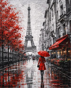 Tablou decorativ Parisul in Rosu