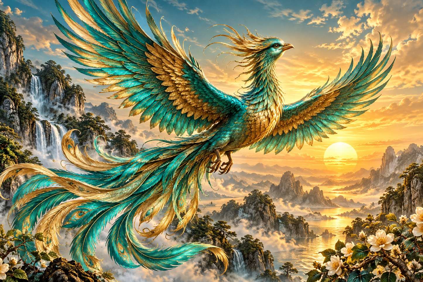 Tablou decorativ - Phoenixul de Jad in Zbor