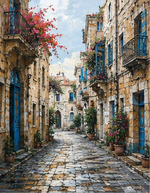 Tablou decorativ Plimbare pe strada veche