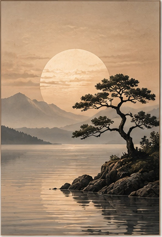 Tablou decorativ - Rasarit peste lac - Zibo.ro