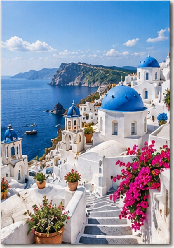 Tablou decorativ - Santorini, Albastru infinit