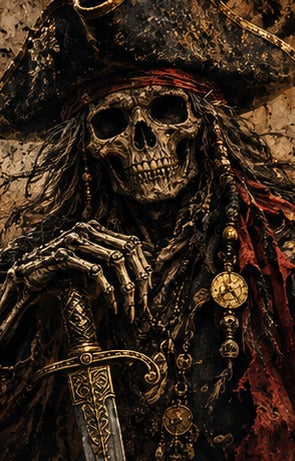 Tablou decorativ - Schelet pirat cu sabie
