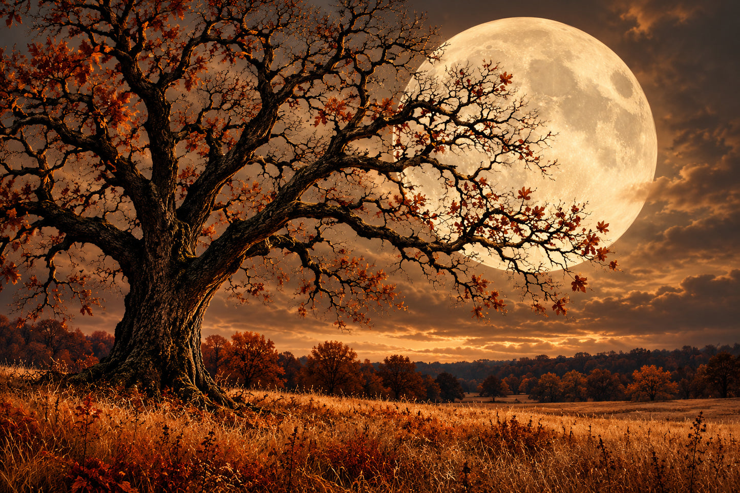 Tablou decorativ - Stejar si Luna