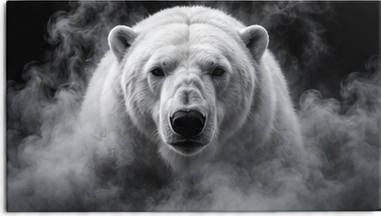 Tablou decorativ Ursul Polar in Fum