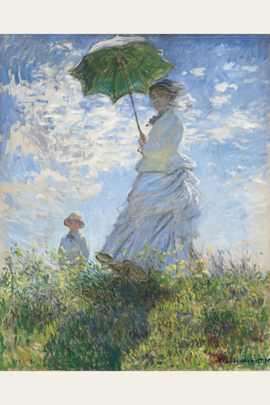 Tablou decorativ - Femeia cu umbrela de soare (dupa Claude Monet)