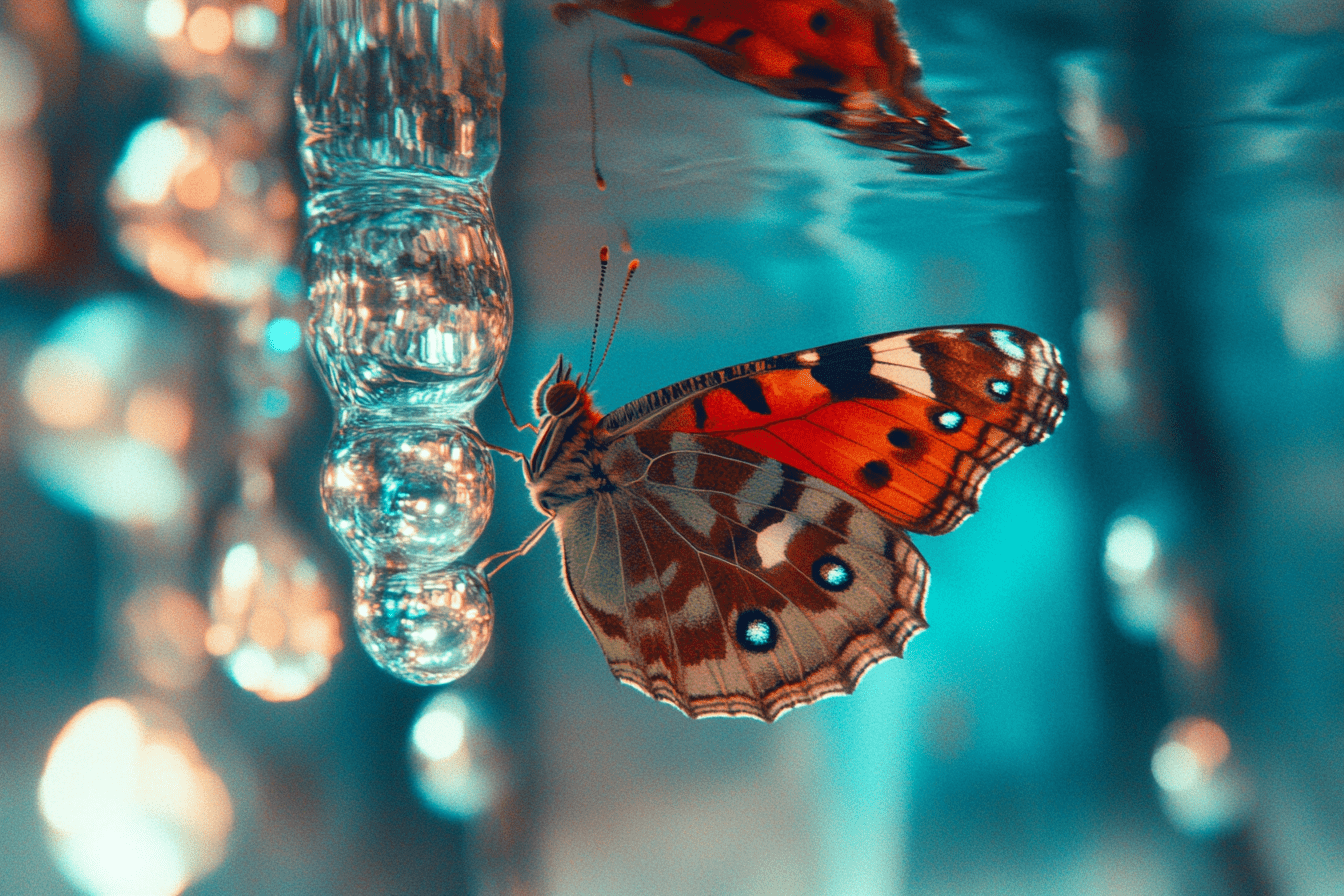 Tablou Canvas - Fluture pe Gheata