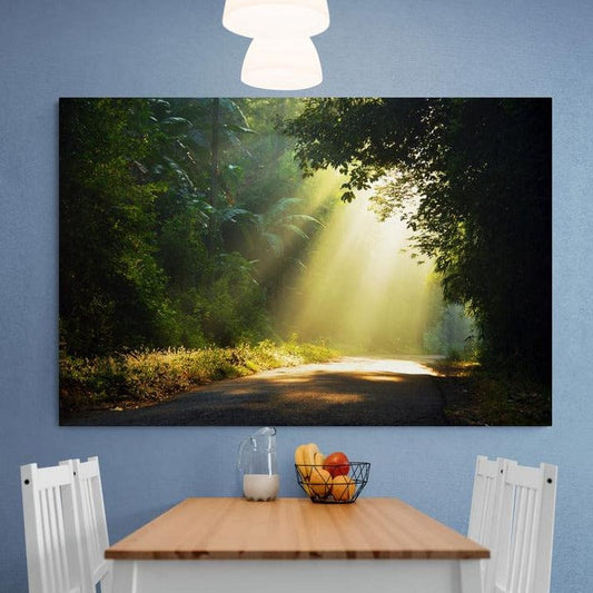 Tablou canvas - Soare in padure - Cameradevis.ro Cameradevis.ro