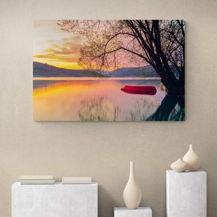 Tablou canvas romanesc - Barca la rasarit - Cameradevis.ro