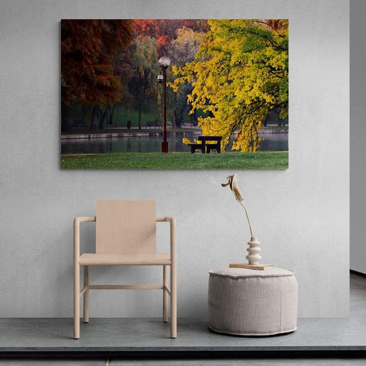 Tablou canvas romanesc - Rasarit in parcul IOR - Cameradevis.ro