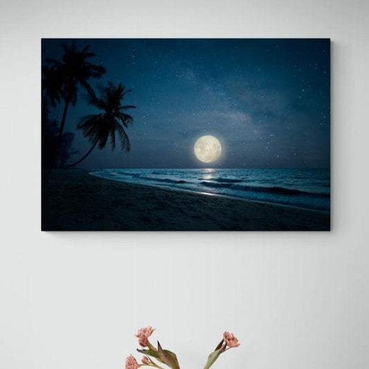 Tablou canvas - Luna pe plaja - Cameradevis.ro Cameradevis.ro