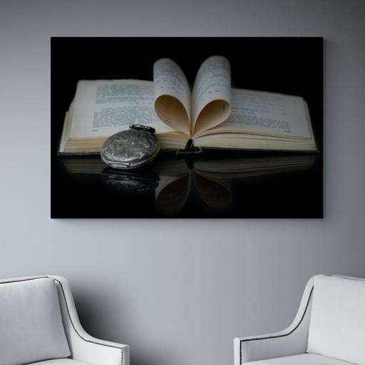 Tablou canvas romanesc - Carte si ceas - Cameradevis.ro Cameradevis.ro