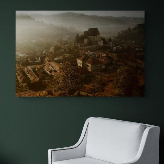 Tablou canvas romanesc - Dimineata de toamna la Biertan - Cameradevis.ro Cameradevis.ro
