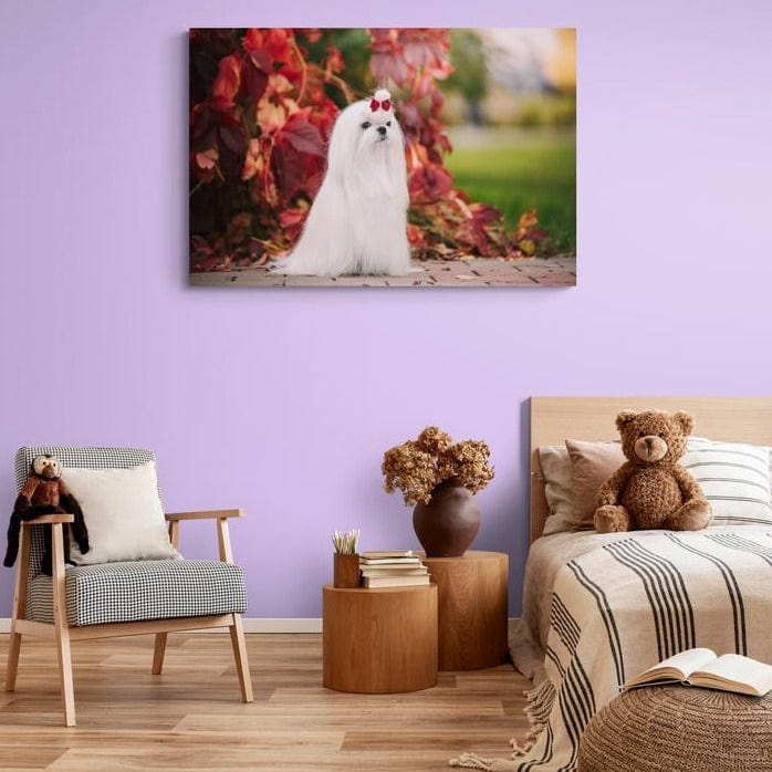 Tablou canvas -Catelus cu fundita - Zibo.ro