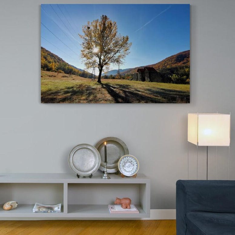 Tablou canvas romanesc - Dimineață de toamnă târzie, Castrul Roman Arutela - Cameradevis.ro Cameradevis.ro