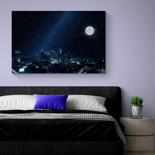 Tablou canvas -Luna peste oras - Cameradevis.ro