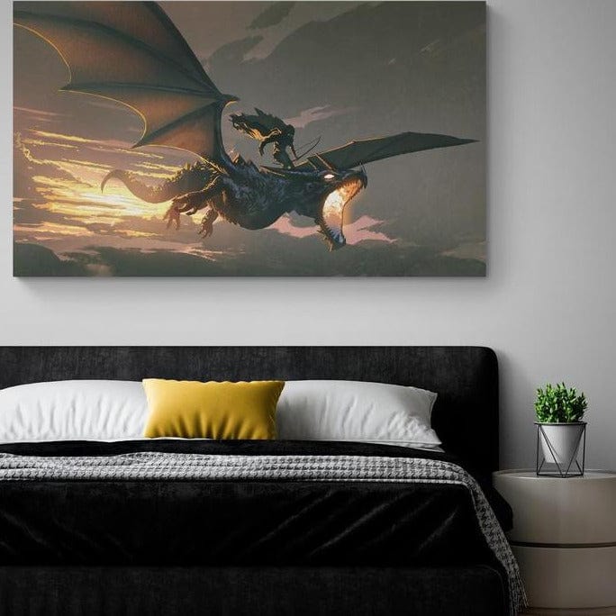 Tablou canvas - Razboinicul si dragonul - Cameradevis.ro