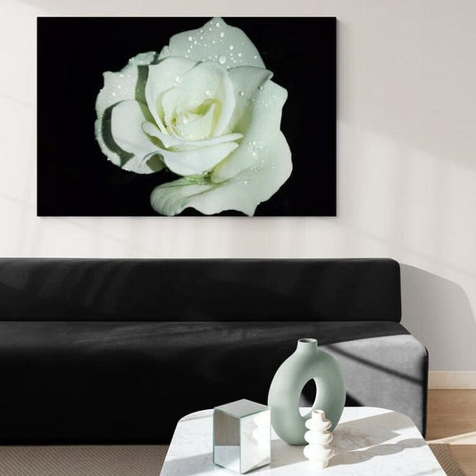 Tablou canvas romanesc - Trandafir cu picaturi de ploaie - Cameradevis.ro