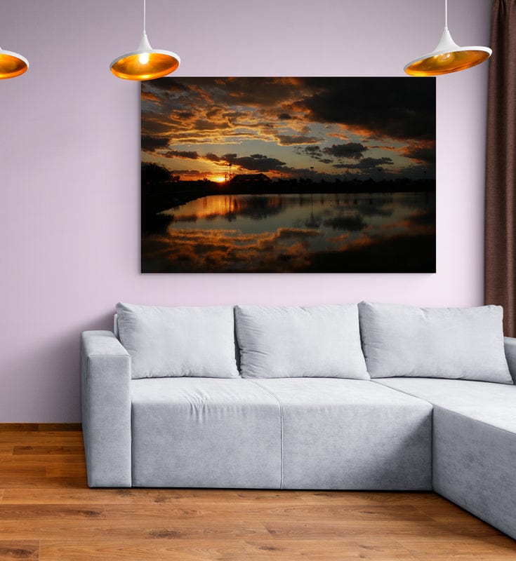 Tablou canvas romanesc - Apus parc Ploiesti Vest - Cameradevis.ro