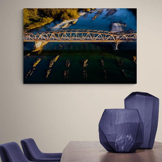 Tablou canvas romanesc - Podul peste Jiu, Bucovat, judetul Dolj - Cameradevis.ro