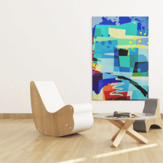 Tablou canvas - Imagine abstracta albastra - Zibo.ro