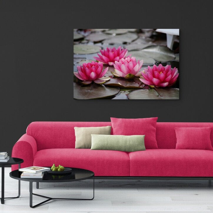 Tablou canvas romanesc - Nufar rosu - Cameradevis.ro