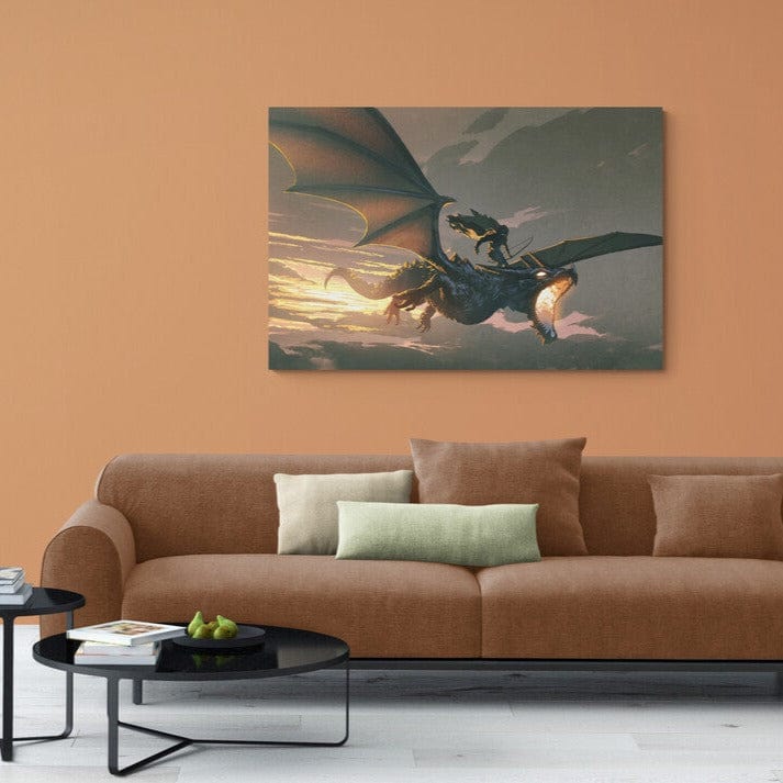 Tablou canvas - Razboinicul si dragonul - Cameradevis.ro