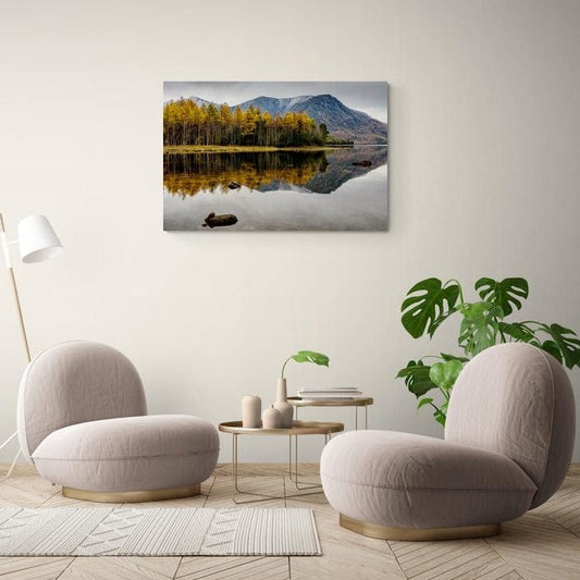 Tablou canvas - Reflexia muntelui in lac 2 - Cameradevis.ro